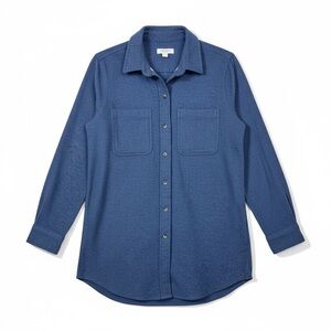 Beachlunchlounge Womens  Sally Brushed Flannel Shirt, Blue sz S